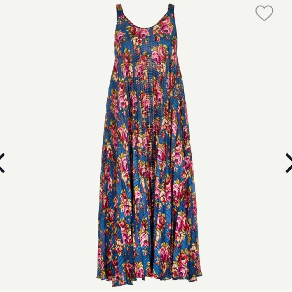 ZIMMERMANN floral pleated maxi dress - size 0 / xs